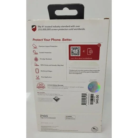 Zagg Glass Screen Protector for Motorola Moto g Stylus 5G 2022, Invisible Shield - Picture 2 of 2